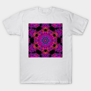 Dot Mandala Flower Pink Blue and Orange T-Shirt